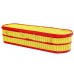 English Willow Imperial (Oval Shape) Coffin – Sunburst Yellow with Salsa Red